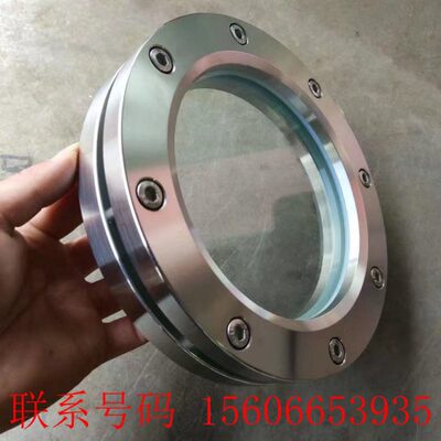 不锈钢316L法兰玻璃视镜 对夹式视窗JB593-64管道平板玻璃视盅