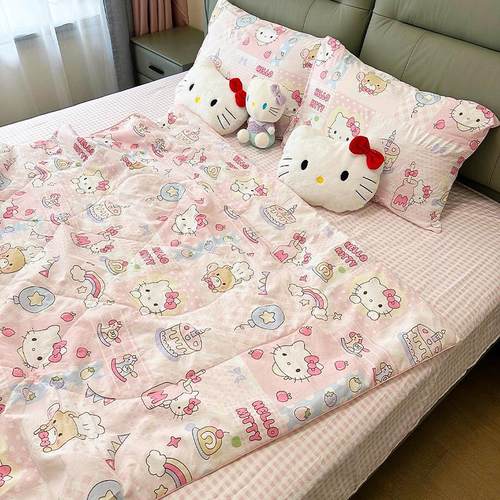 KT夏凉被床单四件套a类母婴级空调被可机洗幼儿园学生宿舍午睡被