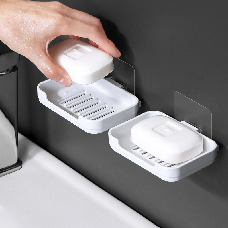 免打孔肥皂盒宿i舍壁挂式香皂架卫生间肥皂架沥水置物架创意香皂