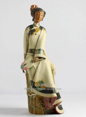 封伟民美女家居客厅摆件陶瓷工艺品传统装饰摆设中国风创意公仔