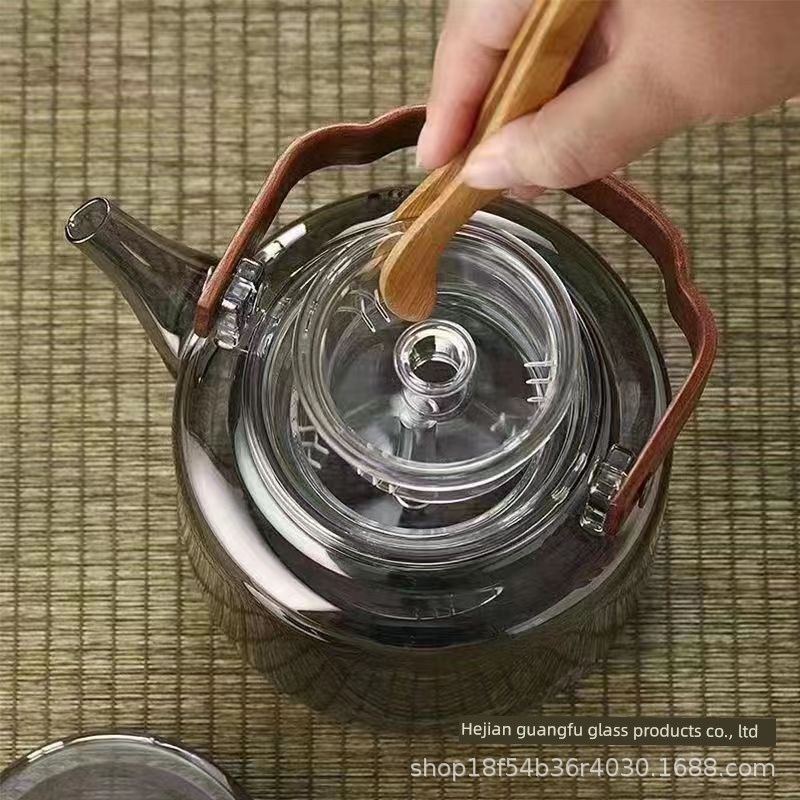 透明黑色大容量蒸煮一体机两用吊y梁茶壶耐热高硼硅加厚玻璃电热