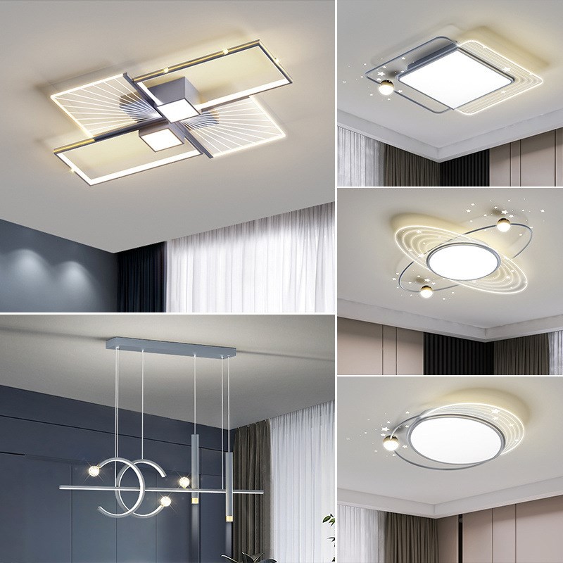 客厅吸顶灯2023年新款现代简约灯具北欧轻奢卧室灯饰组.合全屋套