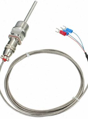 PT100 温度传感器铂电阻热电阻高精度探头G1/2螺纹带可拆卸连接器