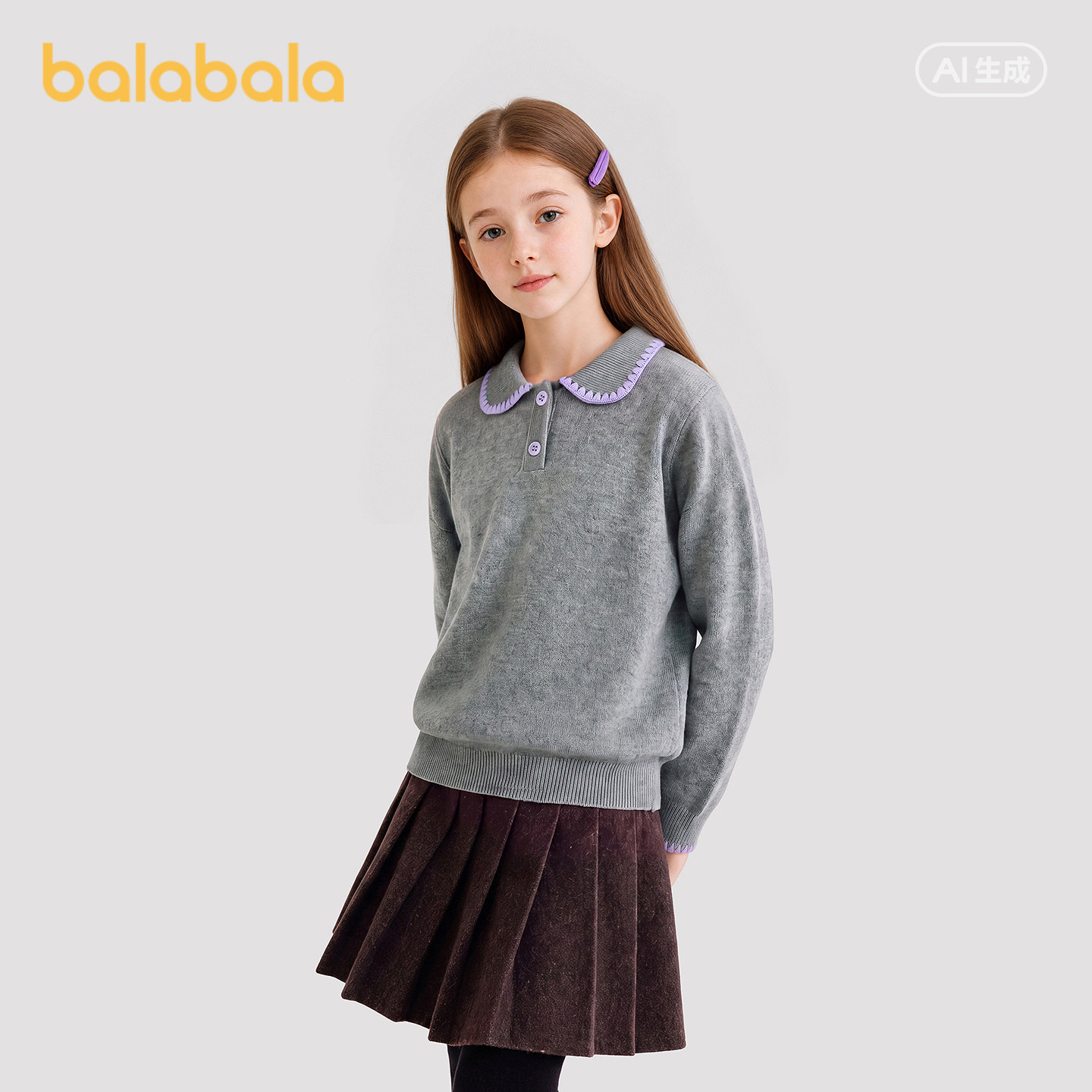 巴拉巴拉balaOne童装女童针织衫