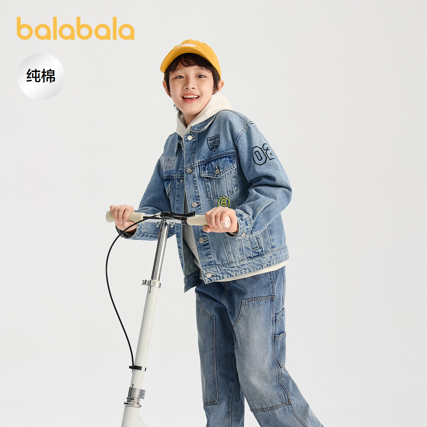 巴拉巴拉外套男童牛仔上衣纯棉