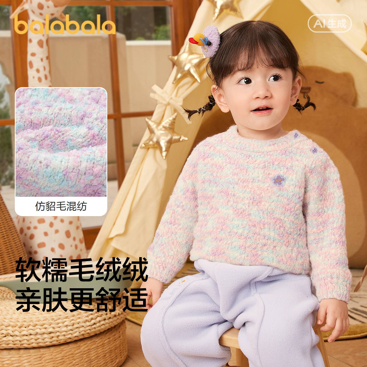 巴拉巴拉毛衫女童时尚好穿毛衣