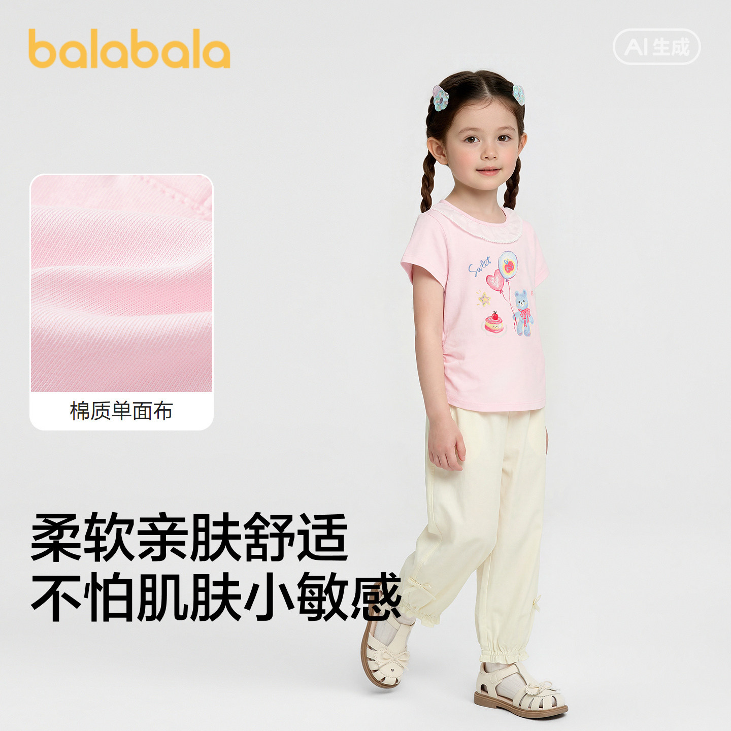 巴拉巴拉balaOne套装立体蝴蝶结