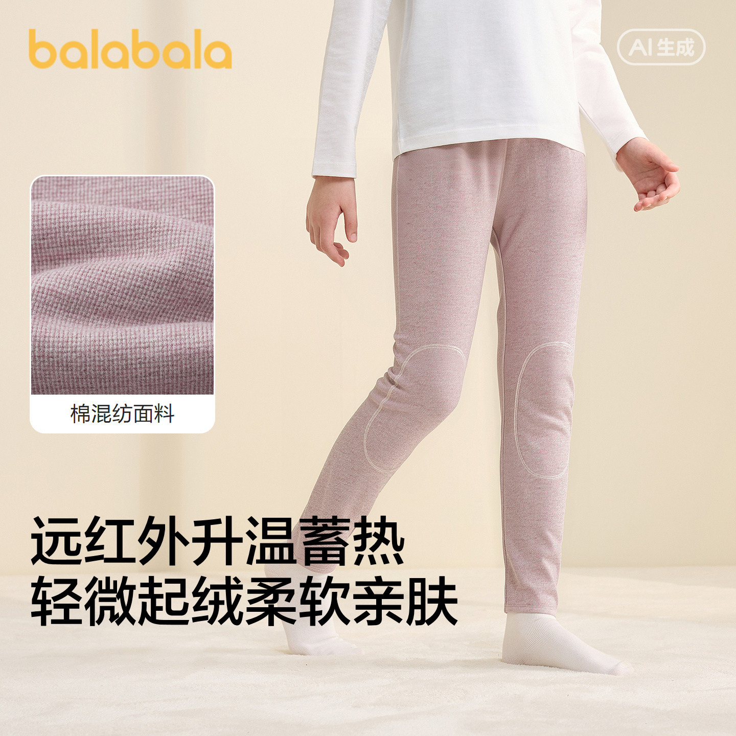 巴拉巴拉balaOne儿童加绒打底裤