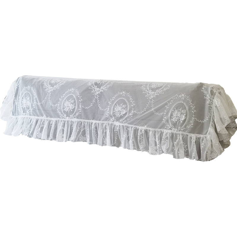 欧式浪漫公主风荷叶花边蕾丝牀头套罩保护防尘盖巾皮牀木牀盖布