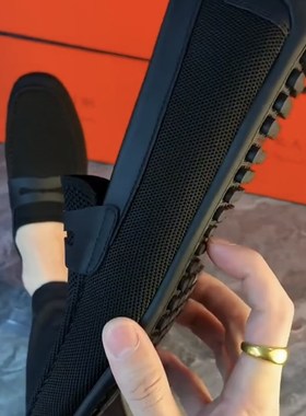 90521新款时尚单鞋休鞋网鞋低帮男士鞋透气休闲一脚蹬男鞋豆豆鞋