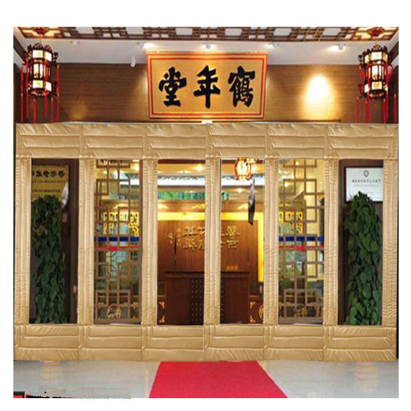 包邮定制大透明窗加厚保暖防寒挡风棉门帘商场大视窗皮革棉门帘