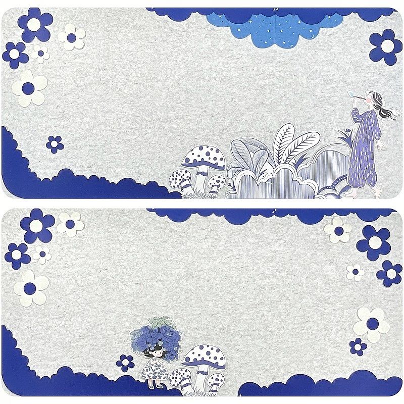 小清新简单的蓝色小花女孩主题墙贴幼儿园小学黑板报纸环境创作毛,家居饰品,文化墙贴,淘宝优惠券,粉丝福利购,淘宝优惠卷