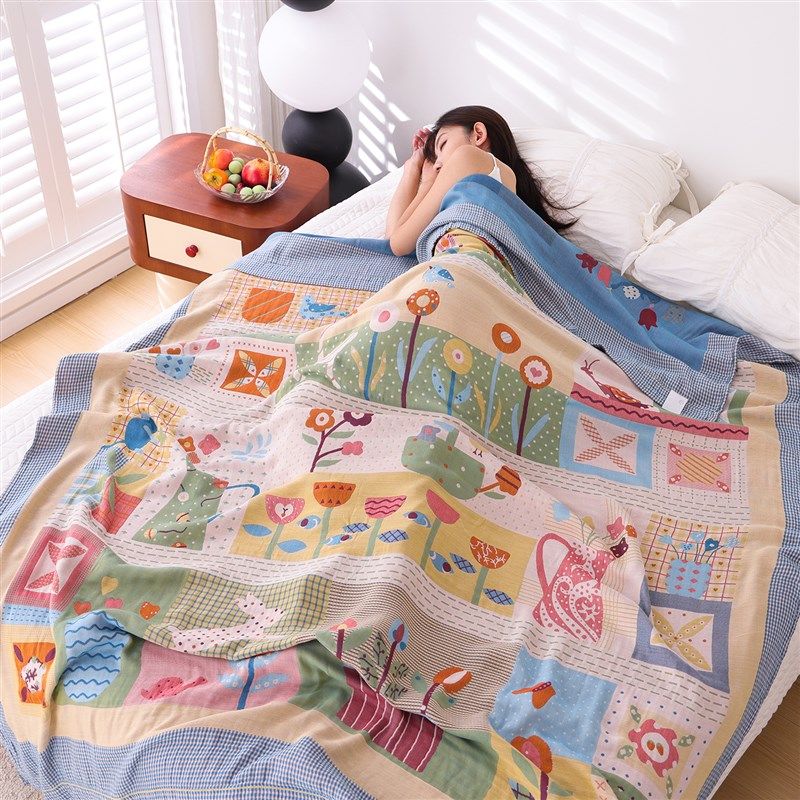 三层竹纤维盖毯卡通柔软凉感沙发午睡毯子吸汗透气夏季薄款毛巾毯,床上用品,休闲毯/毛毯/绒毯,淘宝优惠券,粉丝福利购,淘宝优惠卷