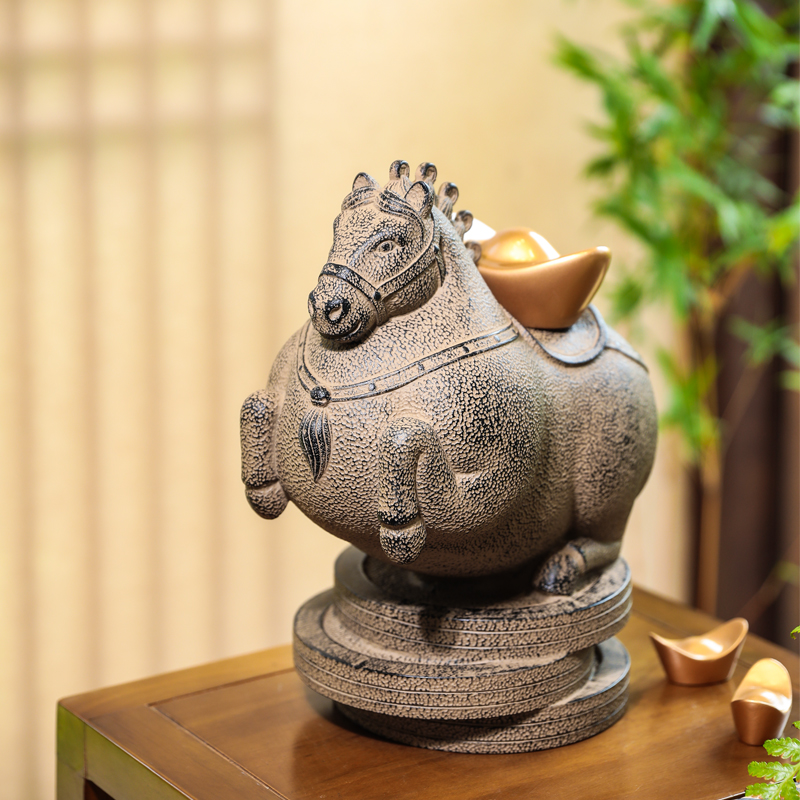 新中式招财马摆件家居装饰客厅酒柜办公室桌面工艺品礼品马上有钱