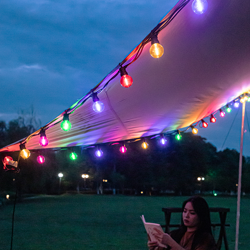 户外露营氛围灯防水led彩灯串野营帐篷天幕装饰灯usb营地布置庭院