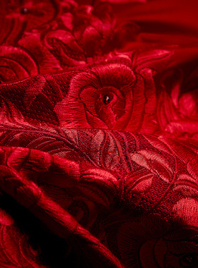 四件套婚庆大红色全棉结婚用1.8m床新婚刺绣被套婚房床上用品