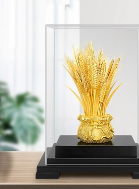星禾金箔麦穗大卖招财摆件公司店铺开业乔迁礼品办公室桌面装饰品