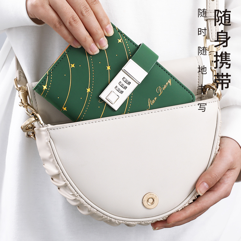 密码本带锁日记本随身携带小本子B6男生简约手账本女孩文艺笔记本