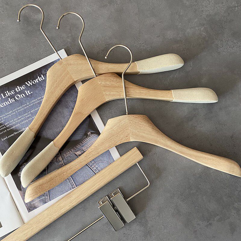 服装店原木色上色橡木清漆衣架男女防滑实木ins风衣挂韩国APM衣撑,收纳整理,木质衣架,淘宝优惠券,粉丝福利购,淘宝优惠卷
