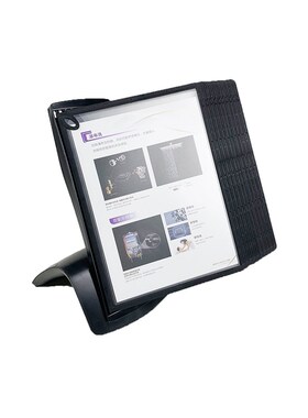 A4桌面翻页台卡10页20面文件夹文件架酒店黑色前台宣传资料架餐厅