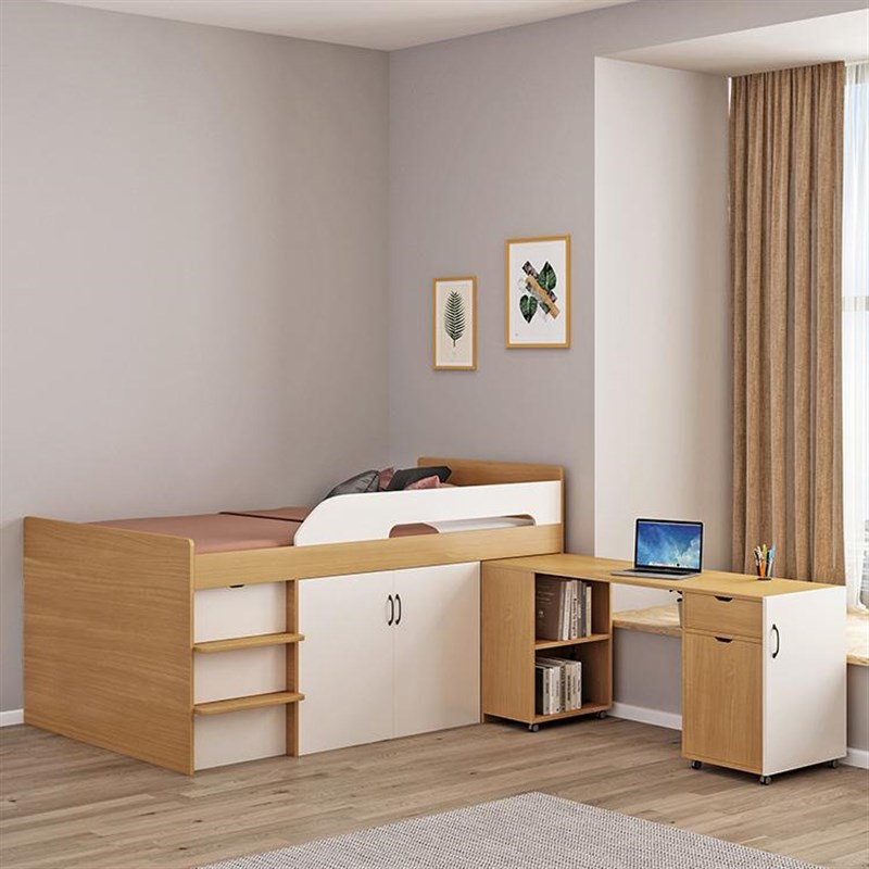 儿童床半高床书桌衣柜一体多功能组合床套装卧室小户型省空间储物