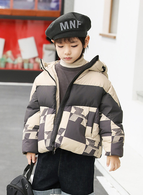 男童羽绒服短款加帽加厚2024冬季新款亲子装儿童羽绒服90绒23964