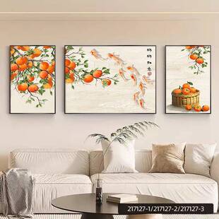 5d三联钻画石满子钻新款餐厅柿树贴十字绣10385厅钻石绣2025客事