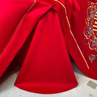 新中式 品婚庆OLD12486长绒四套件套婚礼床上用红色结婚被床单婚房