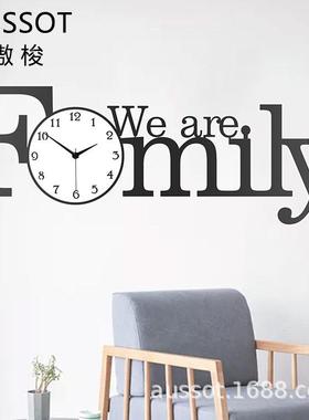 现代简客厅装饰创挂钟家E-XD-039约力用亚克数字意时钟石英艺术壁