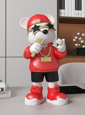 源件头工厂酷嘻哈熊唱歌桌面摆客厅电视柜比酒柜玄关办公饰室QJ32