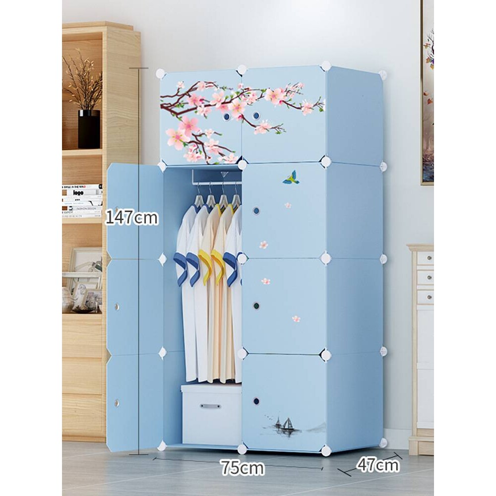 简易衣柜家用卧室出租房用经济型组装宿舍大号塑料折叠魔片衣橱柜