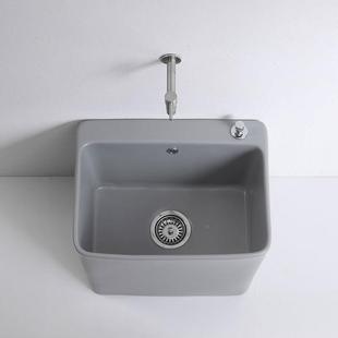 灰3901陶黑绿色拖池瓷家用阳台长方形把台拖布控池卫生间落地式 墩