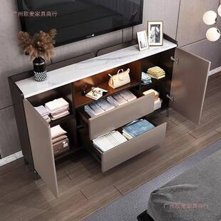 电视柜小型窄现代简约主卧轻奢小户型超薄高款主卧房间储物柜