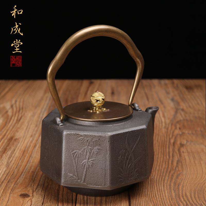 揽八角RO-086铸铁壶南部铁器烧壶内水外无景涂层煮水器家用壶