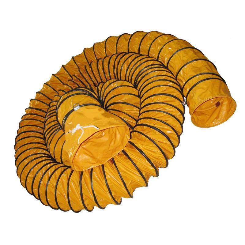 隧道矿用船用软阻燃防静电PV111C风管地程下工通风排气伸缩通风管