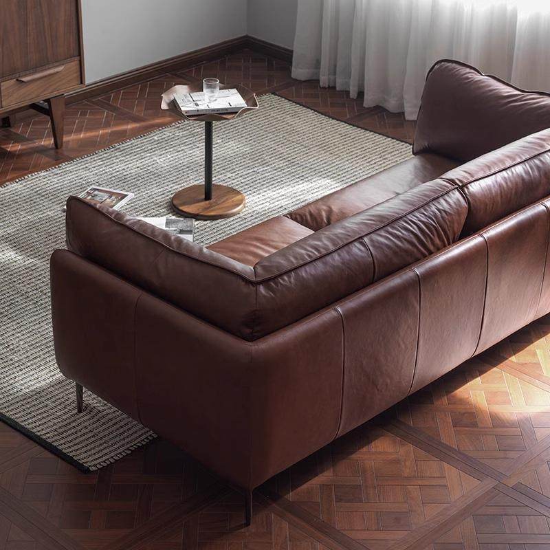 复风古法式沙发家用客厅小户约型蜡皮沙发轻奢意式简油摩F12#沙发
