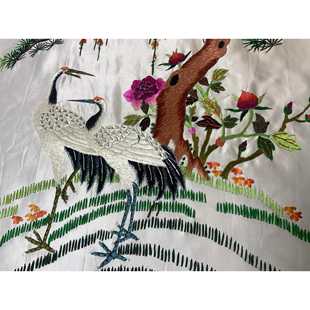 gb寸：高48cm ?粤绣创期老娘绣纯手工丝刺汇绣老绣片尺蚕Fh