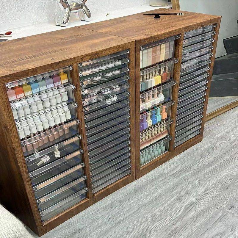 A4文件柜底抽屉美甲店烘焙模柜具FDK收平纳甲油胶灌装式柜居家收