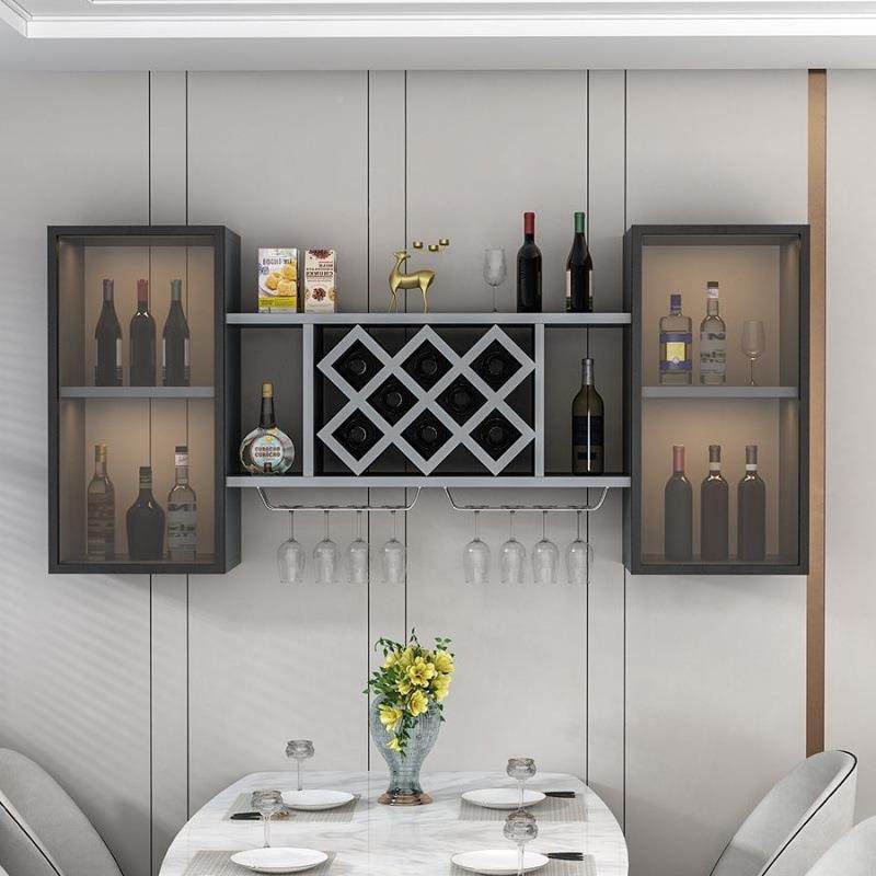 酒意式轻奢风玻WyXS7mBa璃门壁挂红酒柜餐厅挂悬架上红酒墙格子墙,餐饮具,酒架,淘宝优惠券,粉丝福利购,淘宝优惠卷