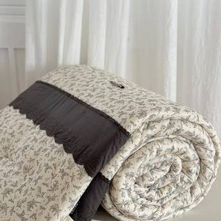 XL2502法式 复古花A类针织棉可春水洗秋冬被单双人安豆豆被裸睡抚