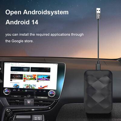 跨境热销无线CarPlay4+32安卓14智能盒子安卓Auto车机互联AI Box