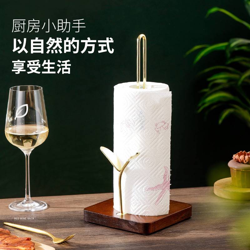 欧美轻奢木底方形纸巾架餐厅酒店台面纸巾架简约餐巾架欧式毛巾架