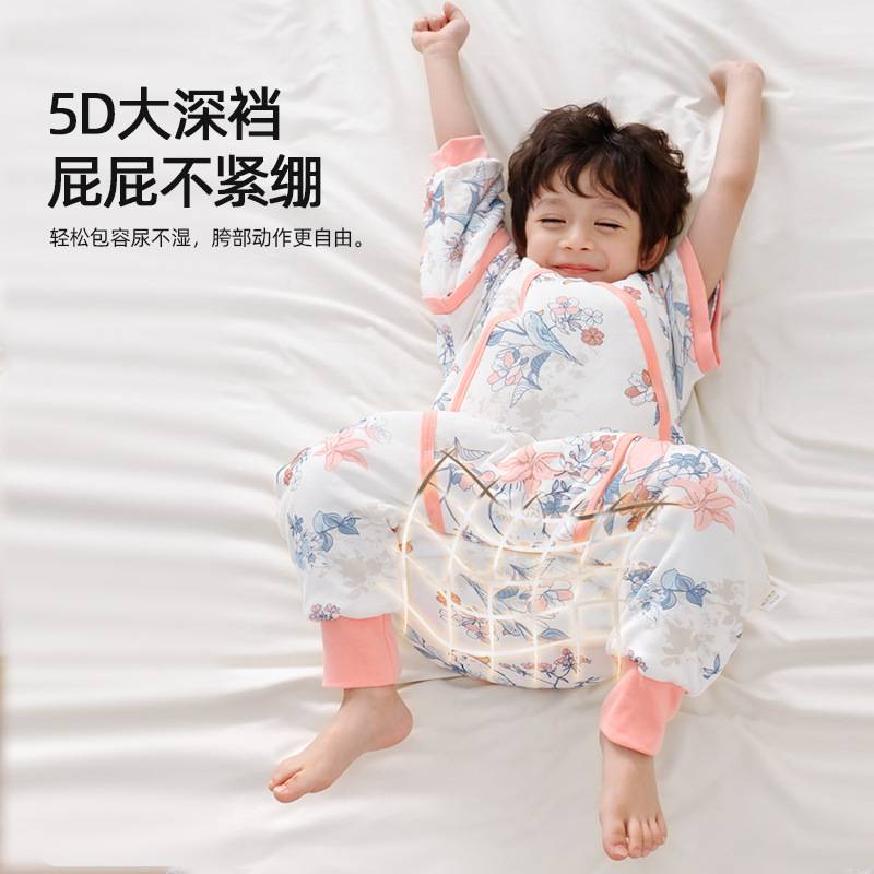 婴儿恒温睡袋加棉宝宝防踢被新生儿拉链式分腿睡袋儿童秋冬款加厚