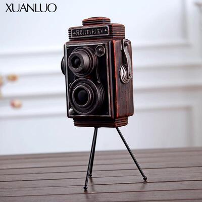 新中式复古照相摄机树脂机件家居客厅酒柜样板房装修8000-149装影