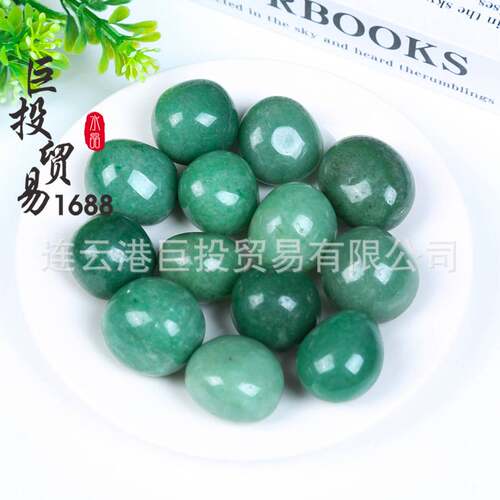 好圆角天然绿东陵滚石摆件东陵玉裸石green aventurine石英岩质玉