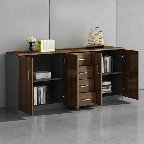 文件柜资料柜茶水办室简约现代储物柜公隔SFF断木地柜柜带锁质矮