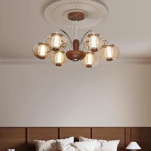 法式中古客厅吊灯复24古vnta房ge餐厅胡桃木色书卧计室设师房间i