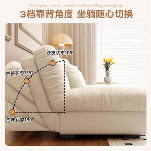 沙发小户型客厅2025新款奶油风云朵沙发床折叠两用出租房屋猫抓皮