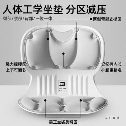 体工学护腰坐垫腰靠F99TST96垫久坐办公靠背垫部乳胶腰撑坐支人姿