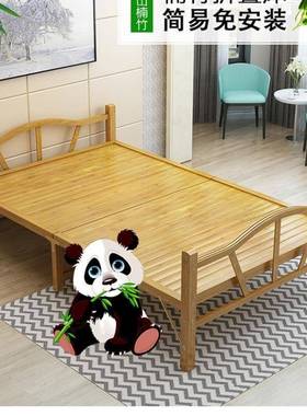 竹YJB床折叠床床单人出双人成人竹凉一米二租房硬板木板床升级加